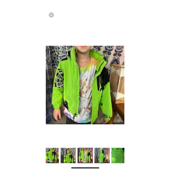 Boys Spyder Ski Jacket Size M Green Black